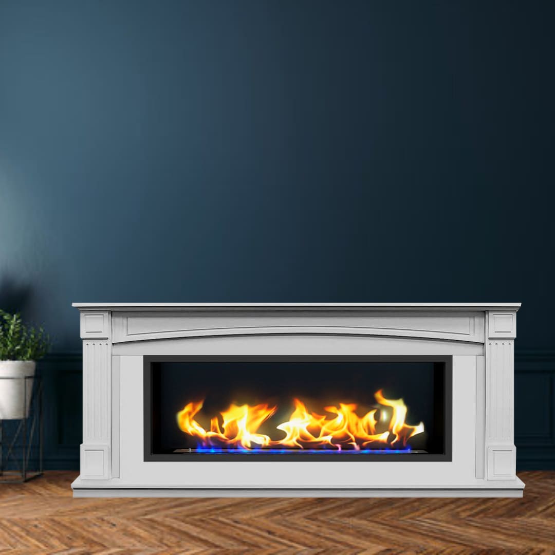 Биокамин в линейном портале "Русский огонь" Честер с декоративным стеклом (стемалитом) по цене 103 650 руб.