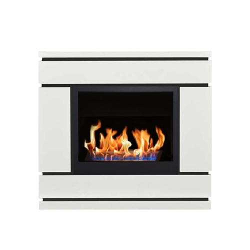 Биокамин в портале "Русский огонь" Вега с защитным и декоративным стеклом