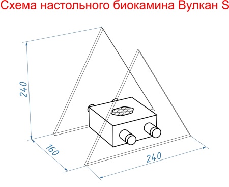 Настольный биокамин Lux Fire "Вулкан" S Чёрный по цене 15 400 руб.