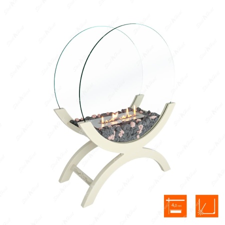 Биокамин напольный SteelHeat WOOD 600 молочный по цене 47 800 руб.