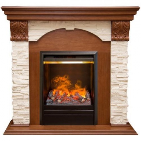 Каминокомплект Dublin Lux (орех)+3D Olympic