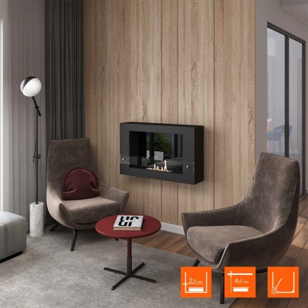 Биокамин SteelHeat WALL LONG 900 LITE черный по цене 24 675 руб.